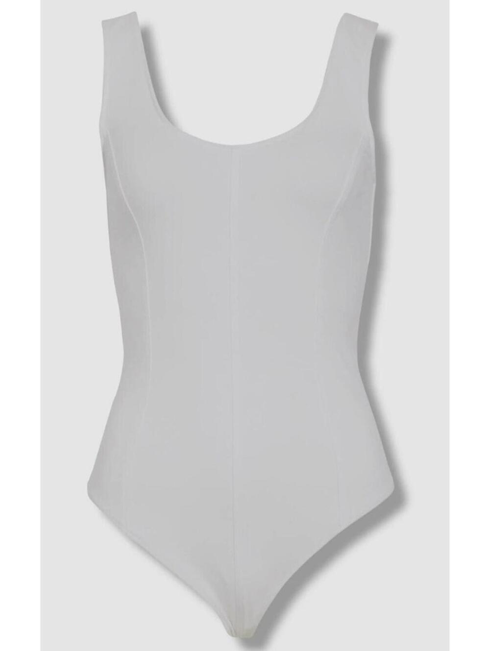 Vince Womens White Sleeveless Seamed Scoop Neck Thong Bodysuit XL Festival